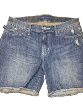 Rock & Republic Women's Blue Denim Cutoff Rough Edge Distressed Shorts Size 10